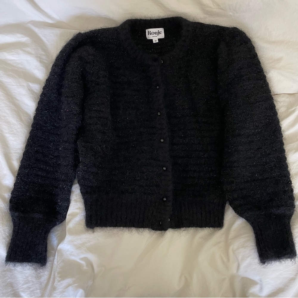 Rouje Paris Black Sweater Cardigan Size 38